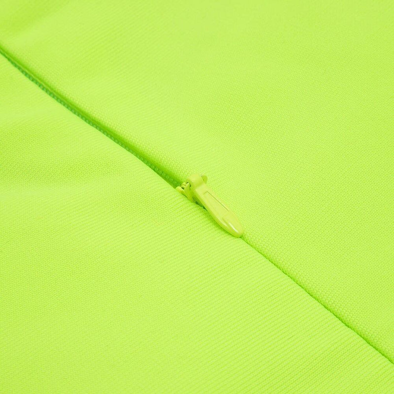 FLUORESCENT GREEN WAIST CUT-OUT SLIM-FIT DRESS