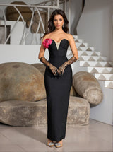 Livian Strapless Flower Bandage Dress