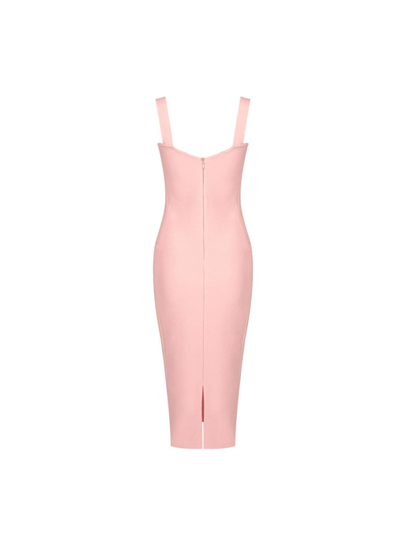 Finbar Patchwork Lace Bandage Dress In Pink