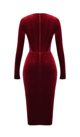 WINE VELVET CORSET DRESS