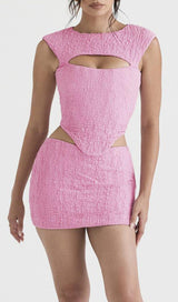 PINK CORSET TWO PIECES SUIT