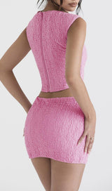 PINK CORSET TWO PIECES SUIT