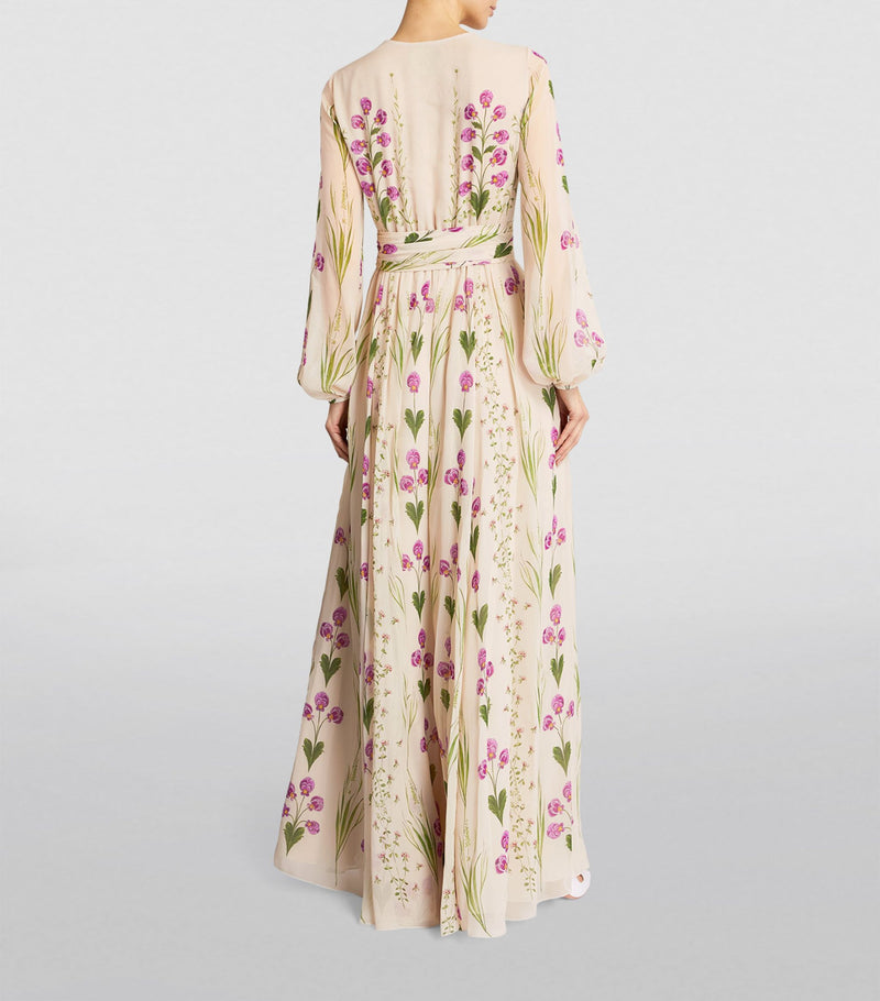 SILK FLORAL MAXI DRESS