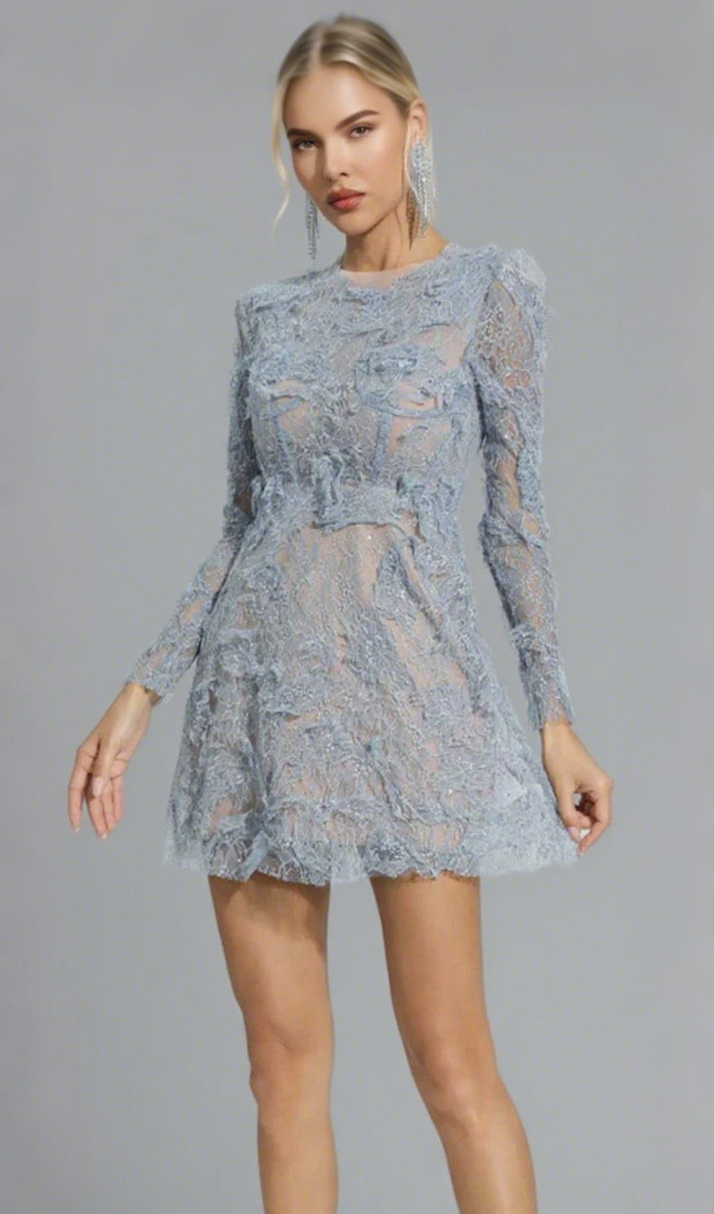 FLORAL AND RAMAGE EMBROIDERY MIDI DRESS