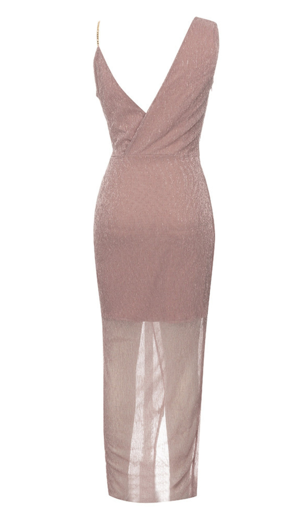 Draped Mesh - Insert One - Shoulder Dress in Light Pink