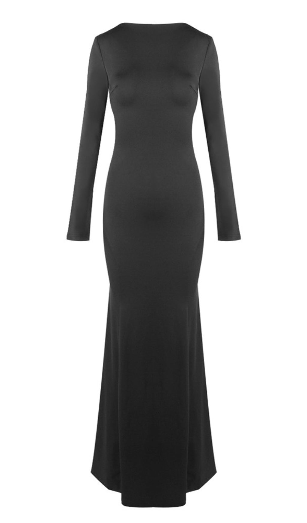 Long Sleeve Mermaid Maxi Dress in Black