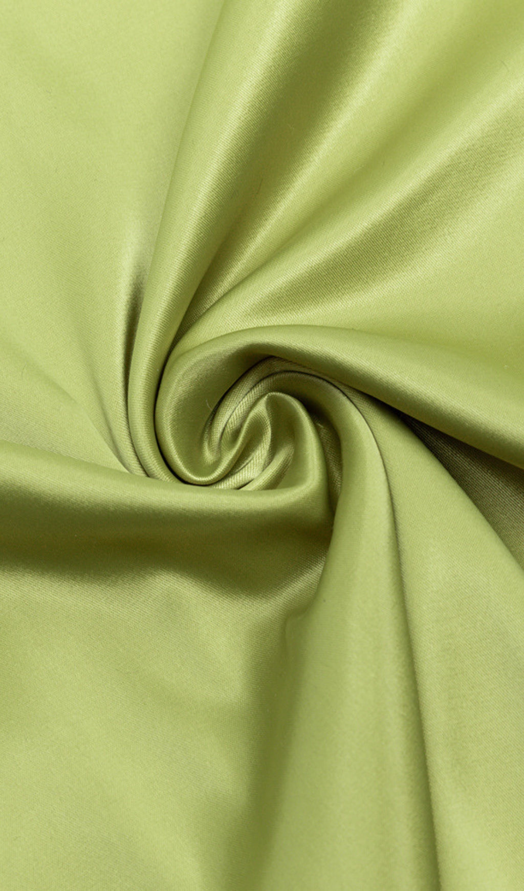 Satin One - Shoulder Midi Dress in Lime Green