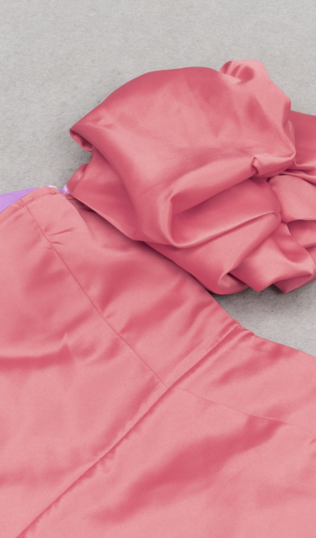 Off - Shoulder Puff - Sleeve Belted Midi Dress in Pink