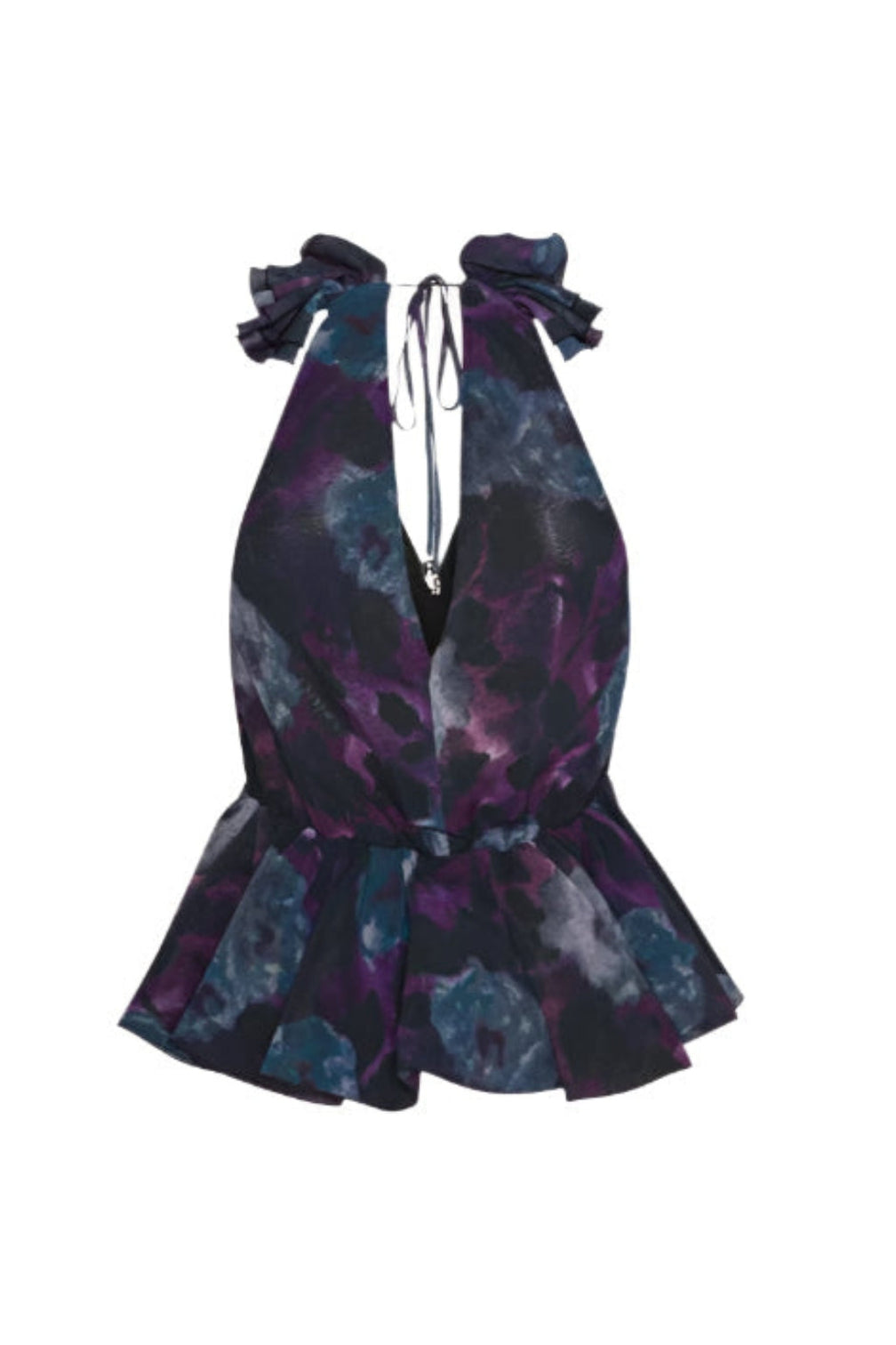 floral print Chiffon Ruffle Top