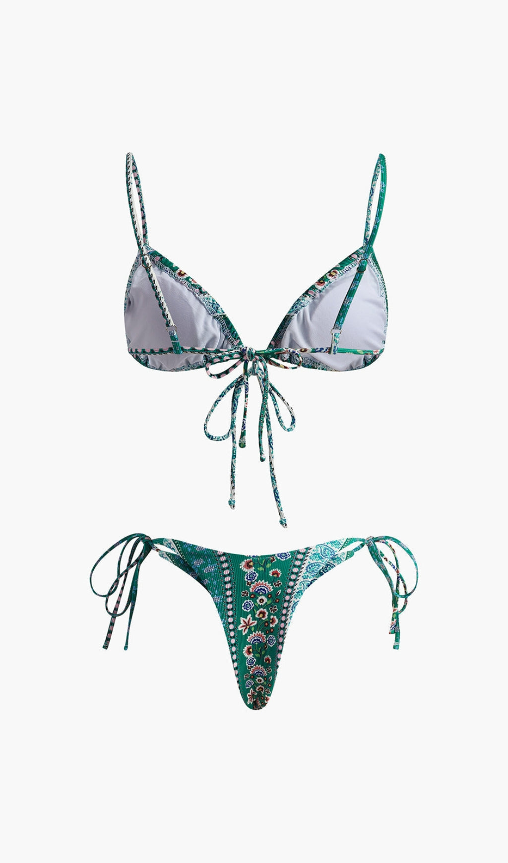 Floral Front Tie Bikini Set