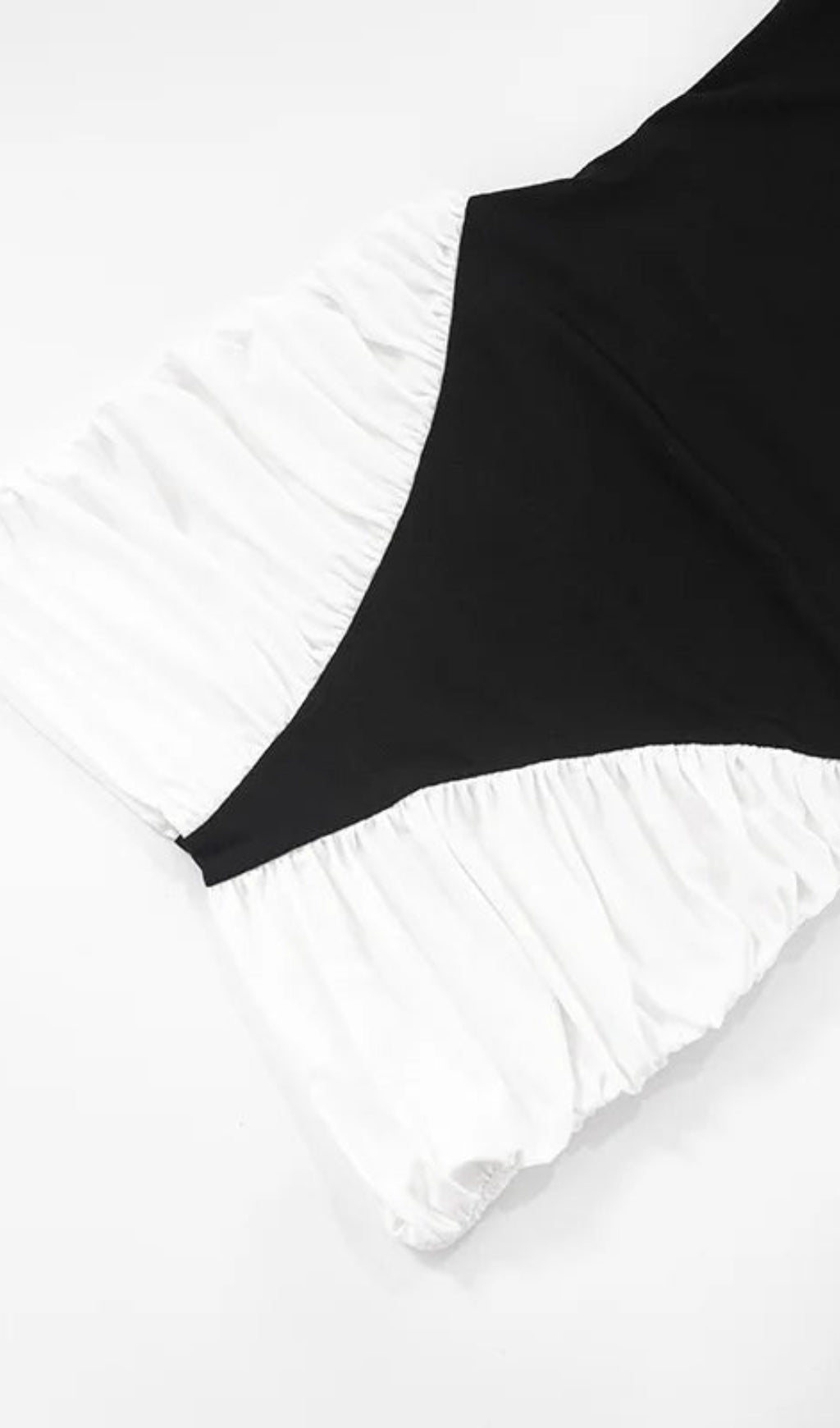 Chic Black & White Ruched Panel Halter Mini Dress - Modern & Versatile
