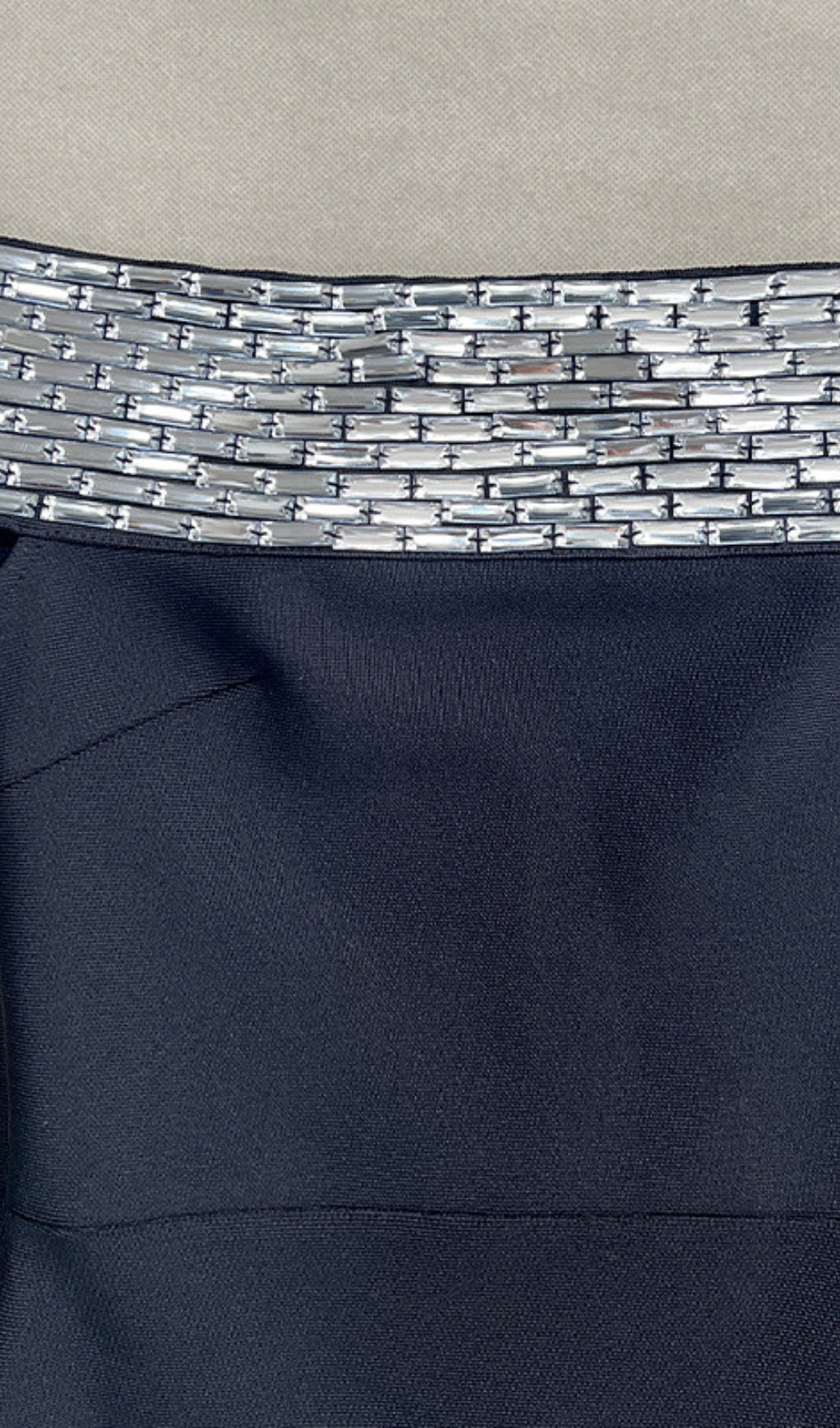 Off Shoulder Silver Embellished One Sleeve in Black