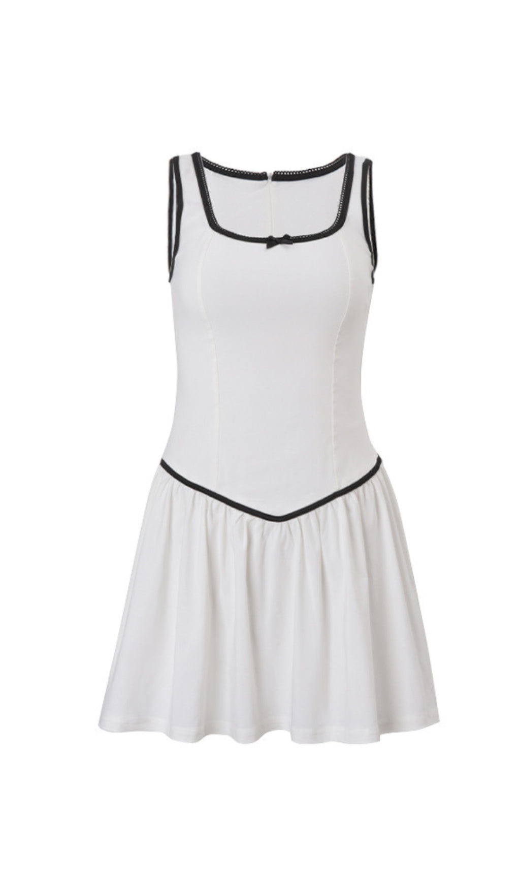 irene Sleeveless Ruch Mini Dress in white