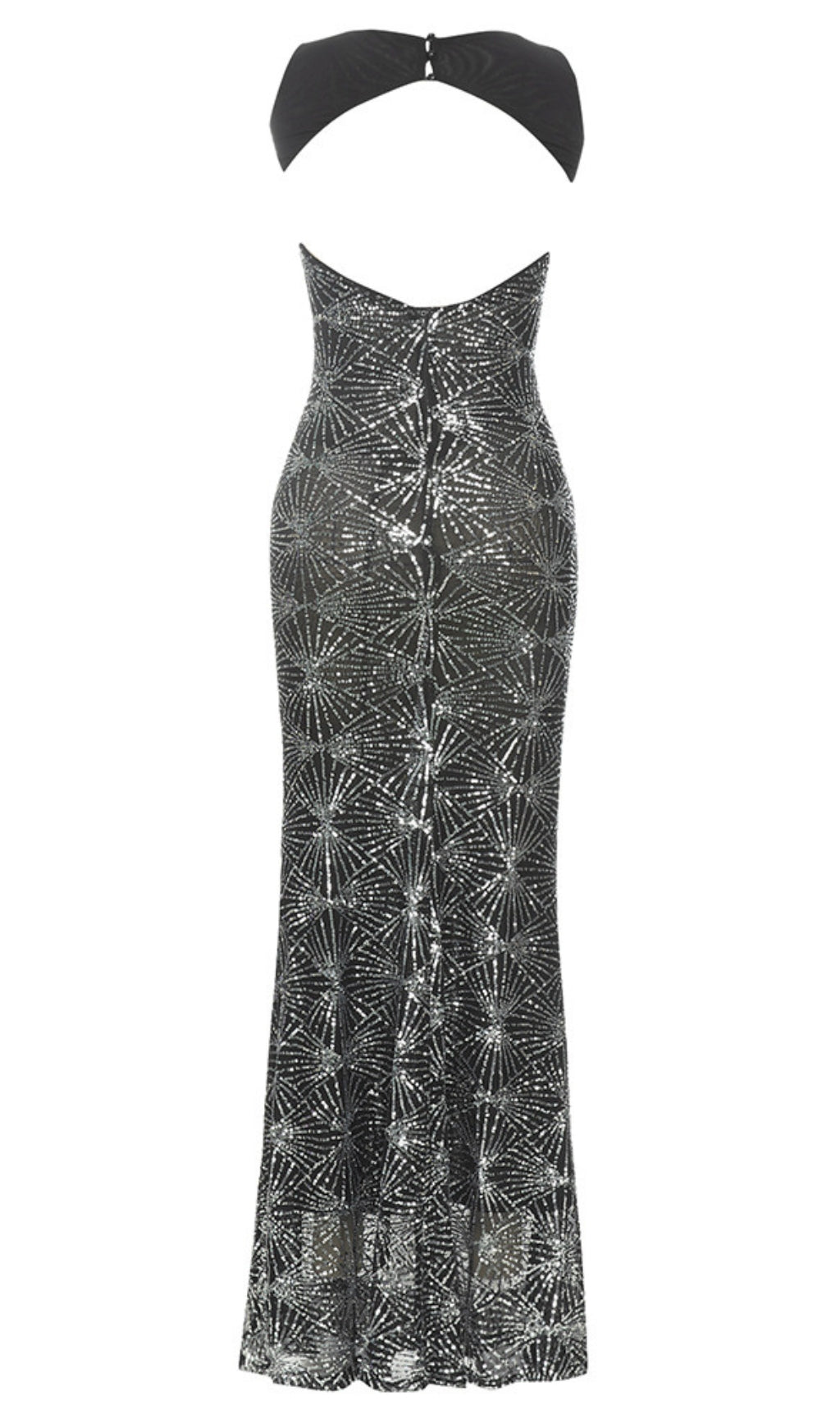 Sequin - Embellished Sleeveless Maxi Dress in Black