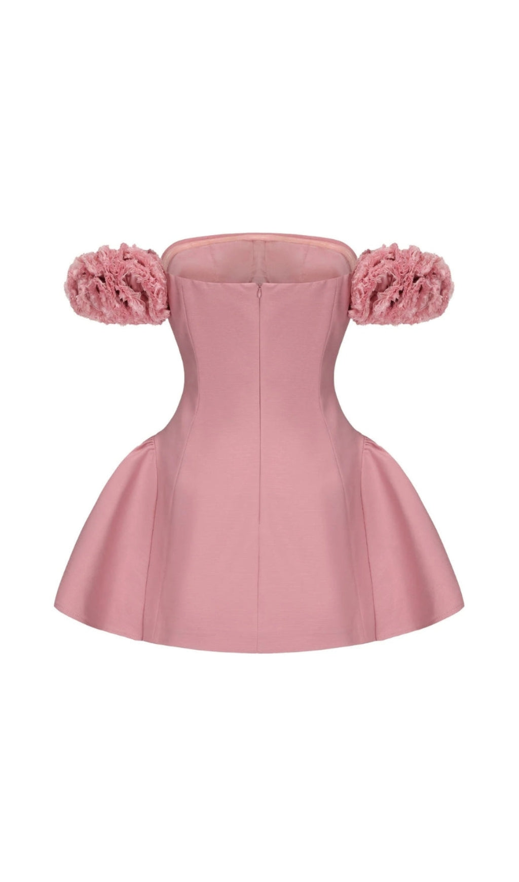 sherry Flower strapless puffy mini dress in pink