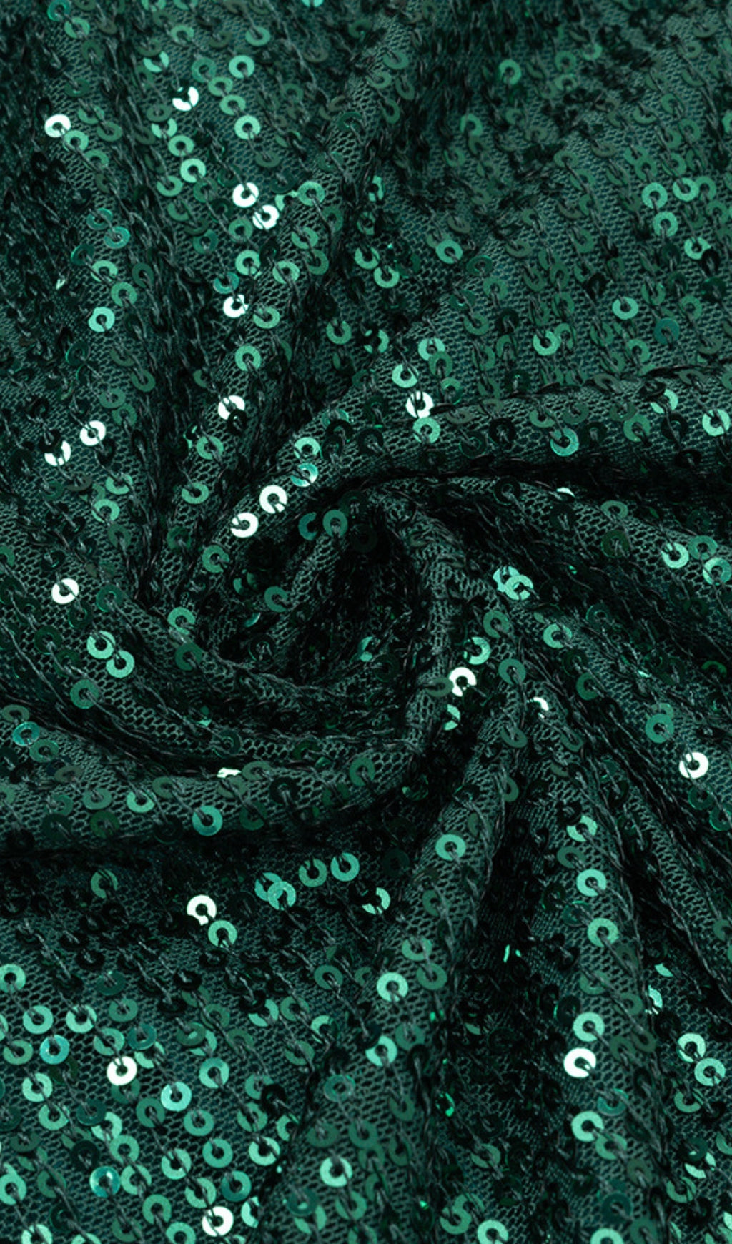 Sequin Flower - Embellished Asymmetric Dress in Emerald Green