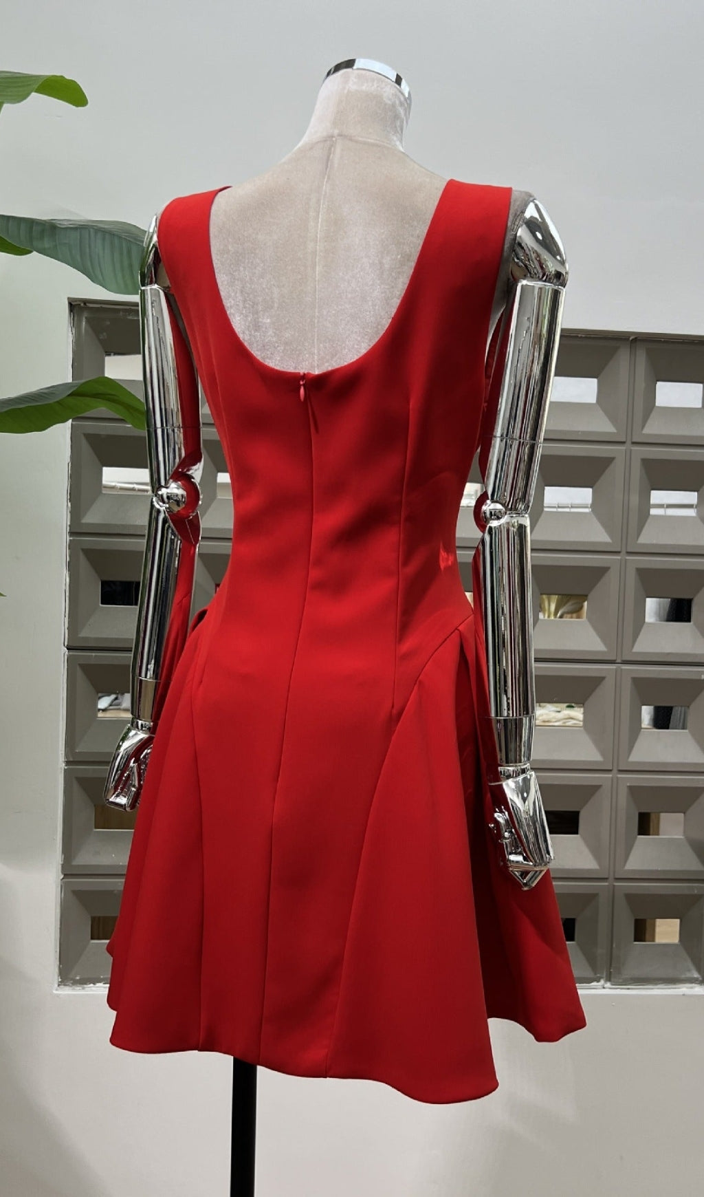 3d flower Pleated Sleeveless Mini Dress