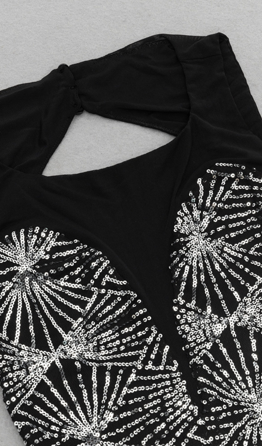 Sequin - Embellished Sleeveless Maxi Dress in Black