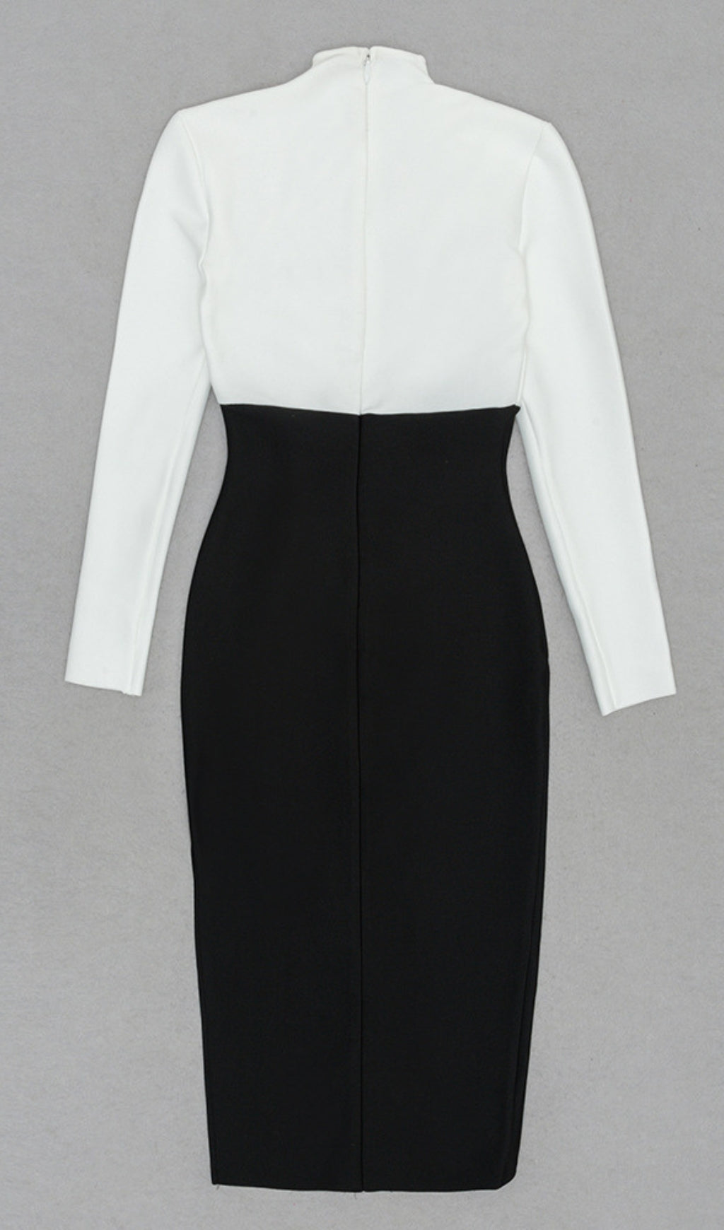 Asymmetric Wrap Midi Dress in Black And White