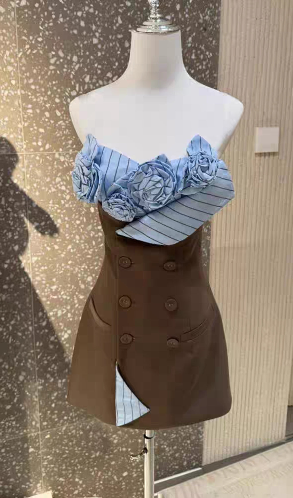 3D flowers Bustier Mini Dress