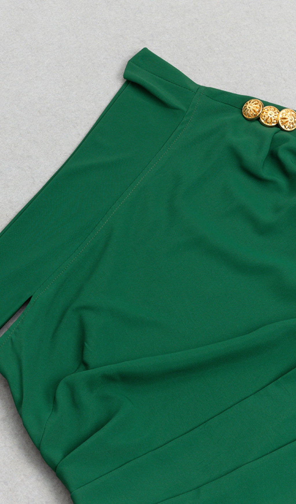 One - Shoulder Ruffled Asymmetric Maxi Dress in Green