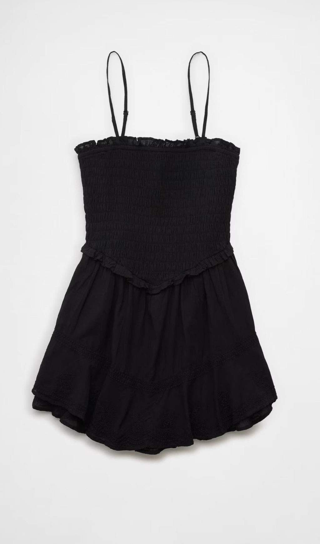 Ruffle Tiered Romper mini dress in black