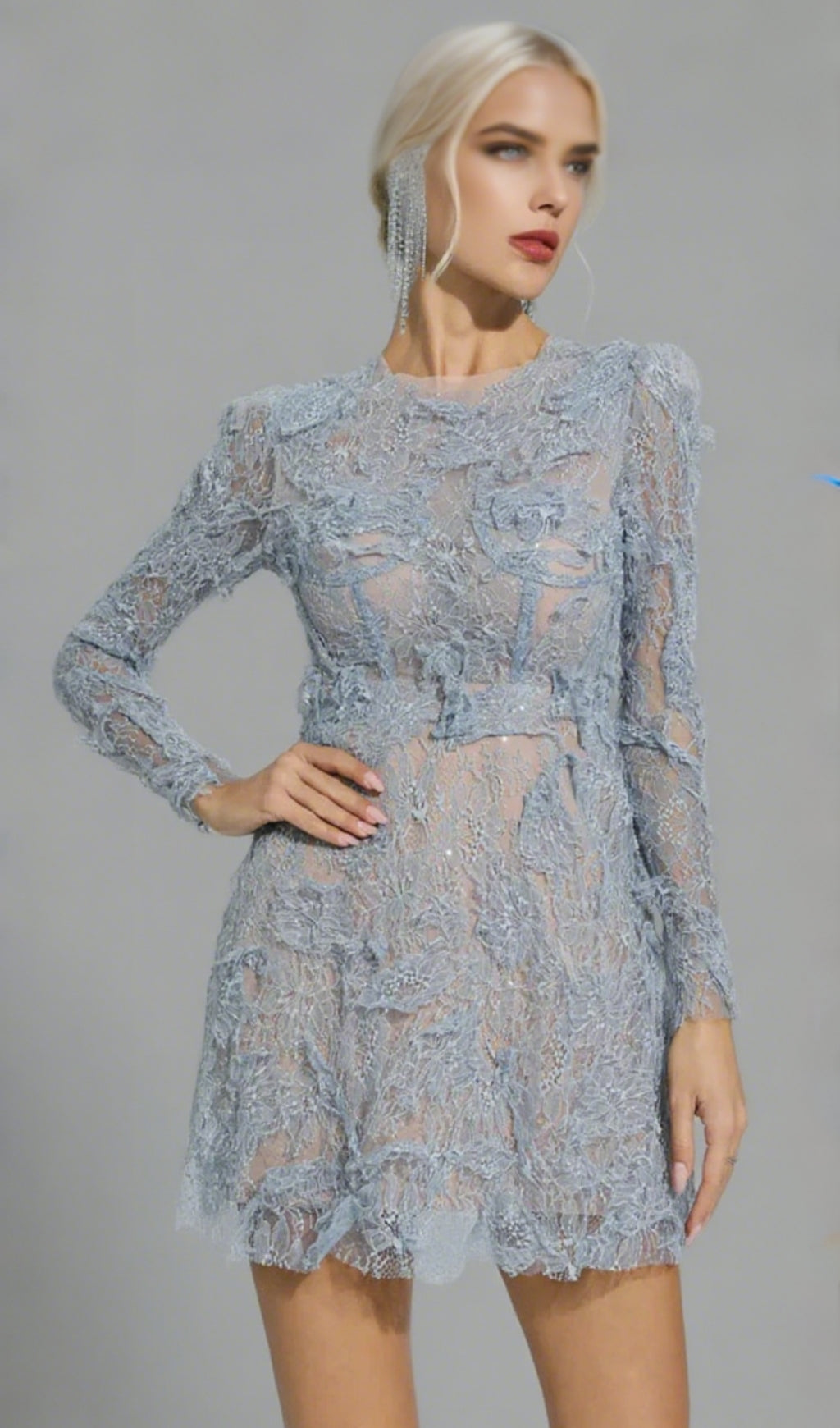 FLORAL AND RAMAGE EMBROIDERY MIDI DRESS