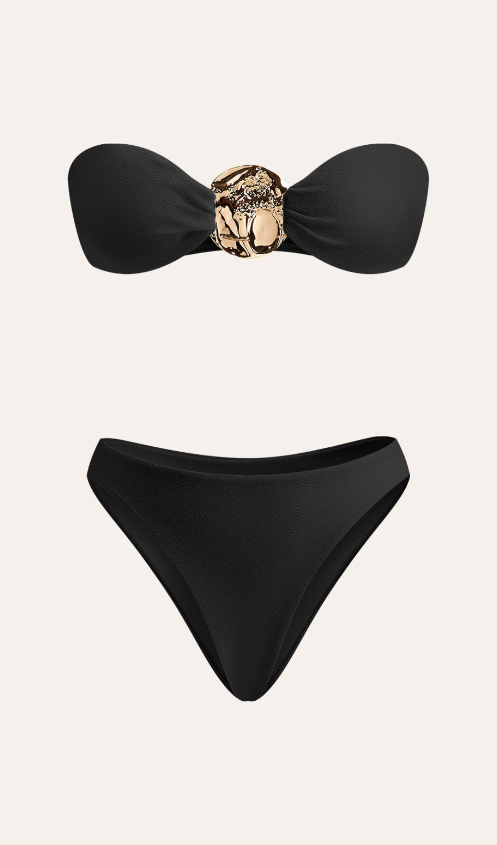 Gold Bikini Set and Stylish Pareo