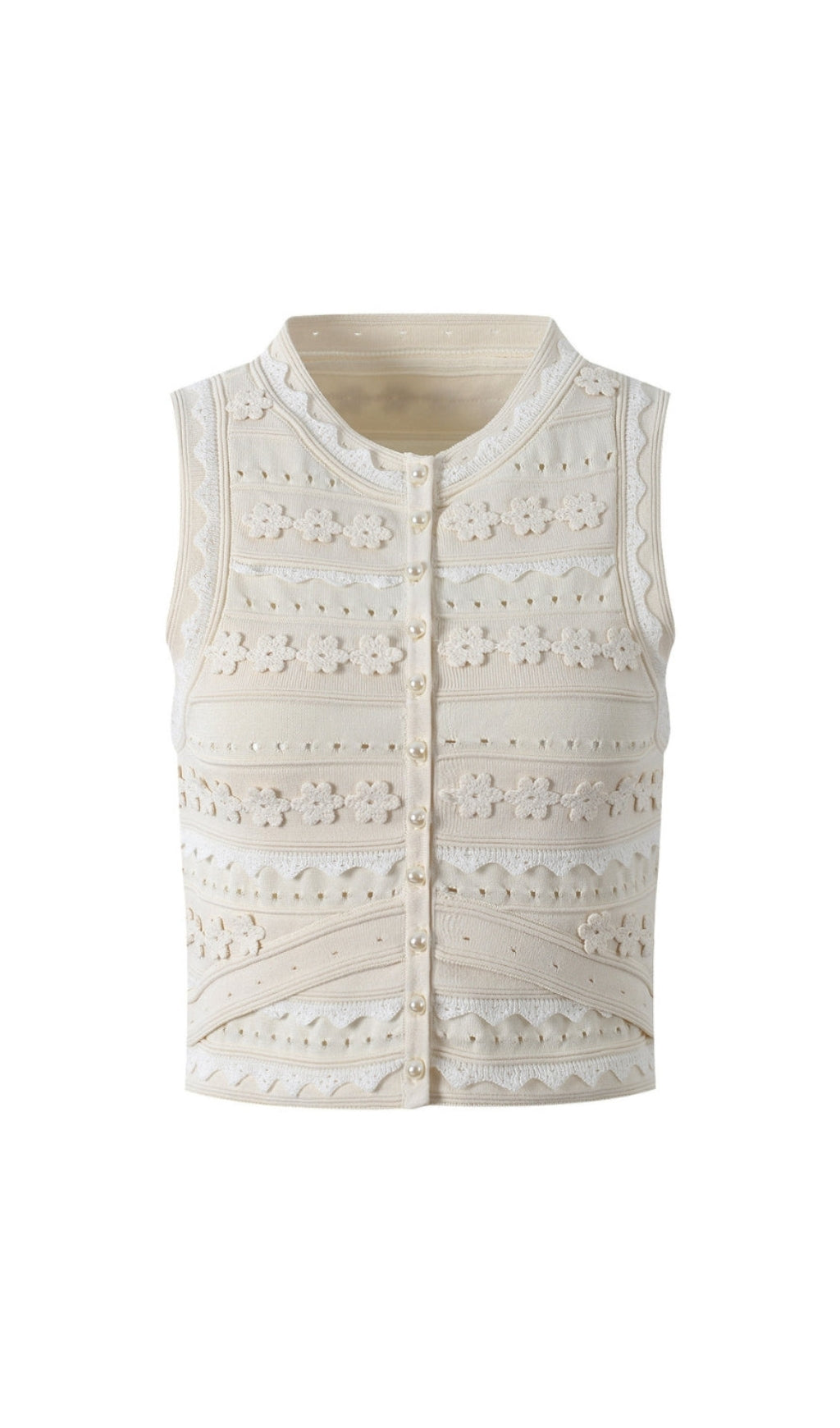 Crochet Top in ecru