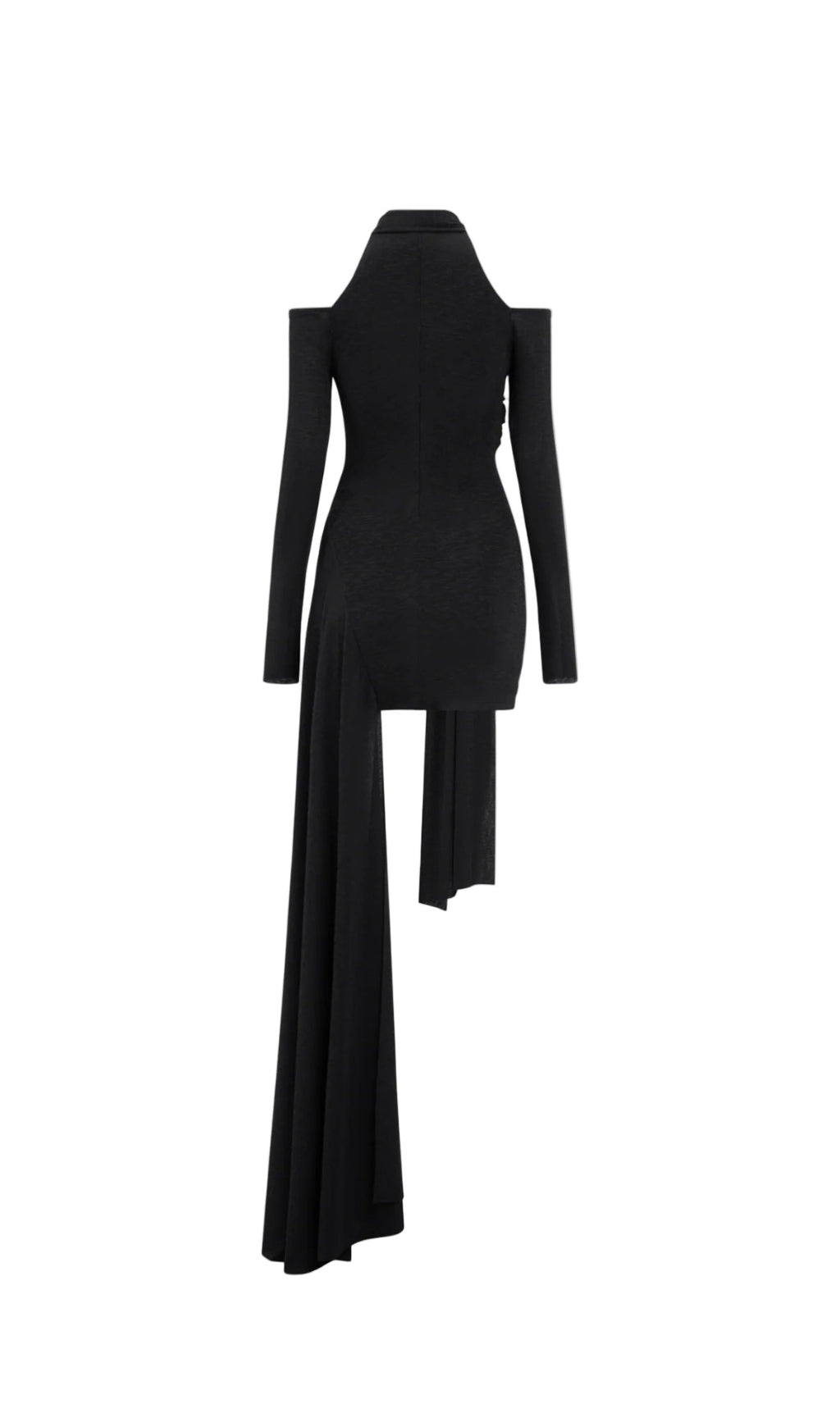 black Off-shoulder bodycon Mini Dress with Cape